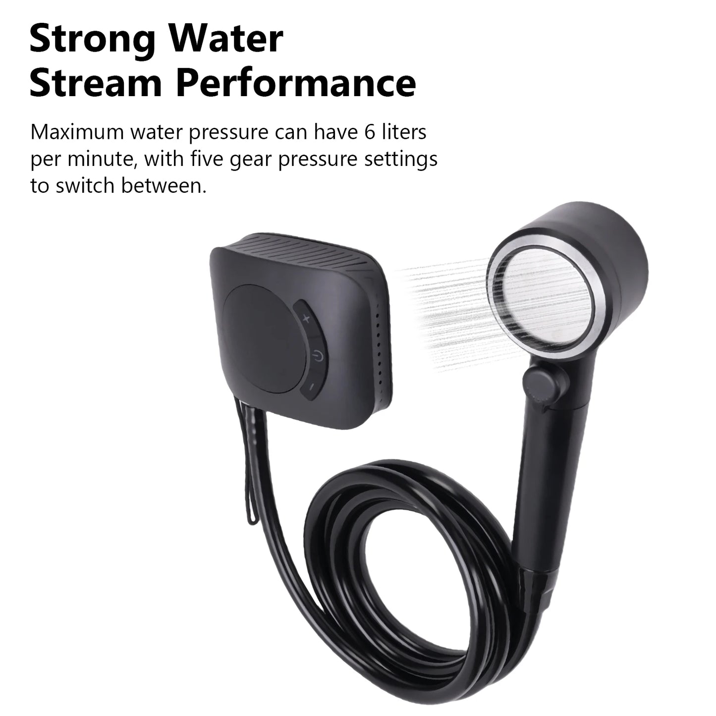 Rechargeable Camping Shower 3.6V 8000mAh – IPX8 Waterproof Portable Outdoor Shower 6L/min