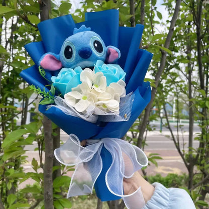 Disney Stitch Plush Bouquet – Super Soft Stuffed Doll Gift for Christmas, Birthday, Valentine & Graduation