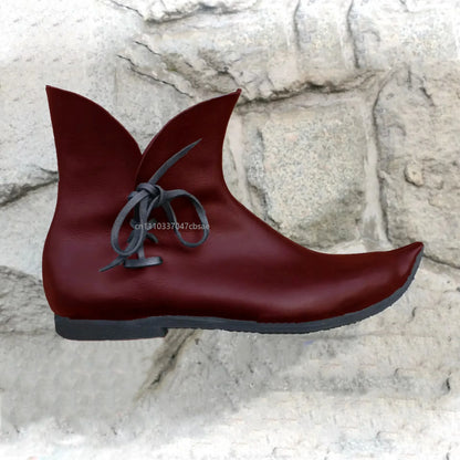 Vintage Medieval Pointed PU Leather Boots - Renaissance Knight Hunter Prince Pirate Cosplay Shoes