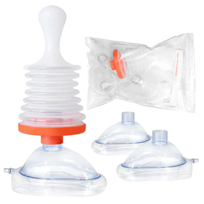 Automatic Anti-Choking Rescue Device with 3 Mask Sizes – First Aid Airway Assist Kit for Adults & Kids, Home Emergency