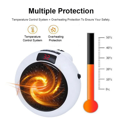 Portable Electric PTC Ceramic Heater — Mini Hot Air Fan for Home, Desktop, or Wall Mount Winter Heating