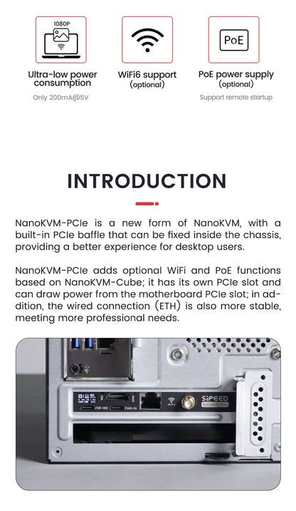 Sipeed NanoKVM-PCIe PiKVM – Mini Remote Control Server for Operation & Maintenance with HDMI