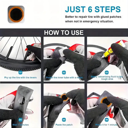 Bike Tire Repair Kit – Patches, Grinding Film, Crowbar & Multifunctional Tools for Cycling Repairs