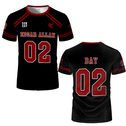 Foxhole Court Lacrosse Jersey - 3D Edgar Allan Ravens Cosplay T-Shirt for Kids and Fans