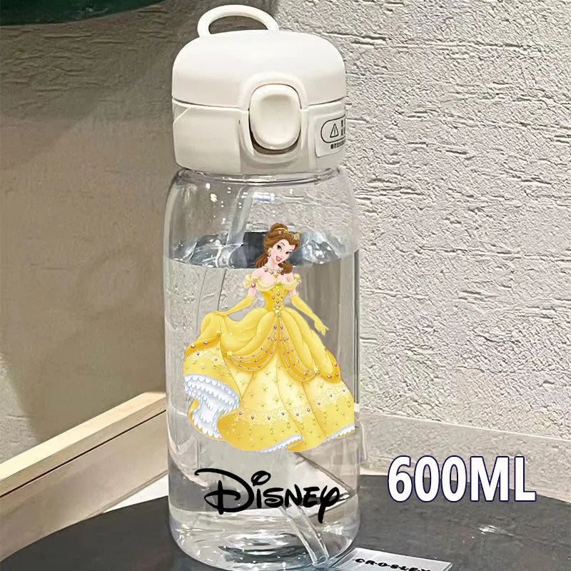 600/400ML Mermaid Princess Water Cup – Portable Transparent Plastic Sport Bottle for Kids