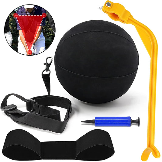 Golf Swing Training Aid Set – Arm Band, Smart Impact Ball & Pump for Posture Correction