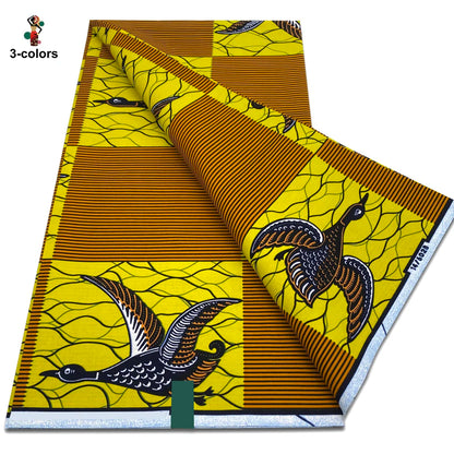 Newest African Ankara Wax Fabric - 100% Cotton Soft Dutch Hollandais Pagne Print for Dresses & Sewing