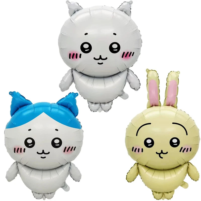 Chiikawa Cartoon Foil Balloon – Hachiware & Usagi Helium Party Decoration & Baby Bath Toy