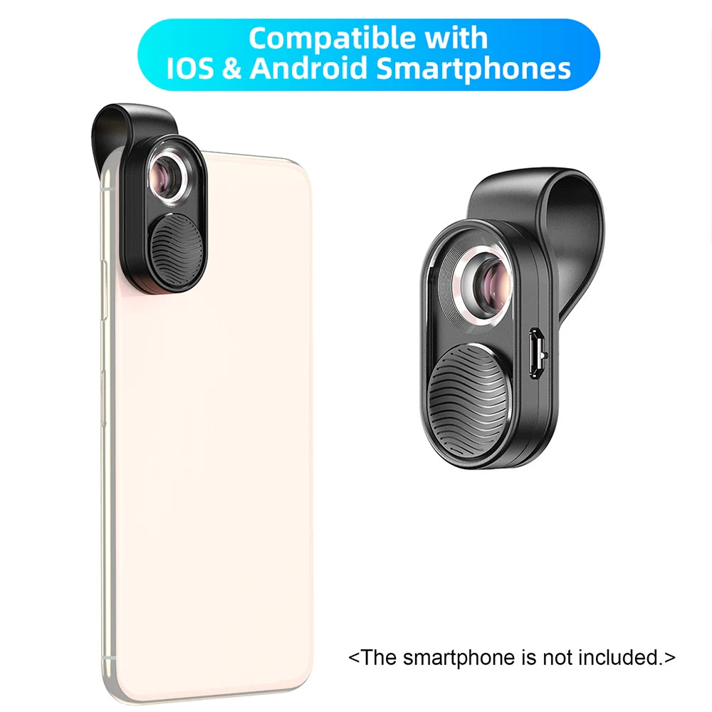 100X/200X Microscope Phone Lens with Clip – Magnifier for Plants, Insects, Hair, Skin, Jewelry & Jade Inspection