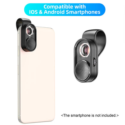 100X/200X Microscope Phone Lens with Clip – Magnifier for Plants, Insects, Hair, Skin, Jewelry & Jade Inspection