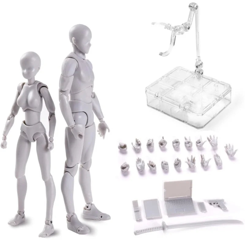 Sketch Drawing Figurines – Male & Female Movable Body Kun/Body Chan Anime Action Figure Mannequin