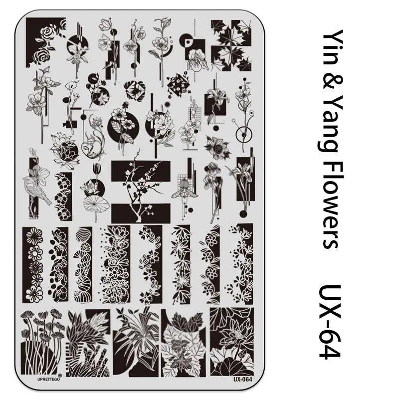 UX Serial 2 Stainless Steel Stamping Plate Template – Vintage Abstract Fabric Texture Pattern for Nail Art, Floral Lace, Xmas & Halloween Designs (UX52)