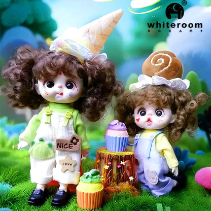 Mini Labbu Pocket Doll – Jointed Blythe-Style Boy & Girl Doll for Girls, Rainbow Ball Mobile Phone Decoration