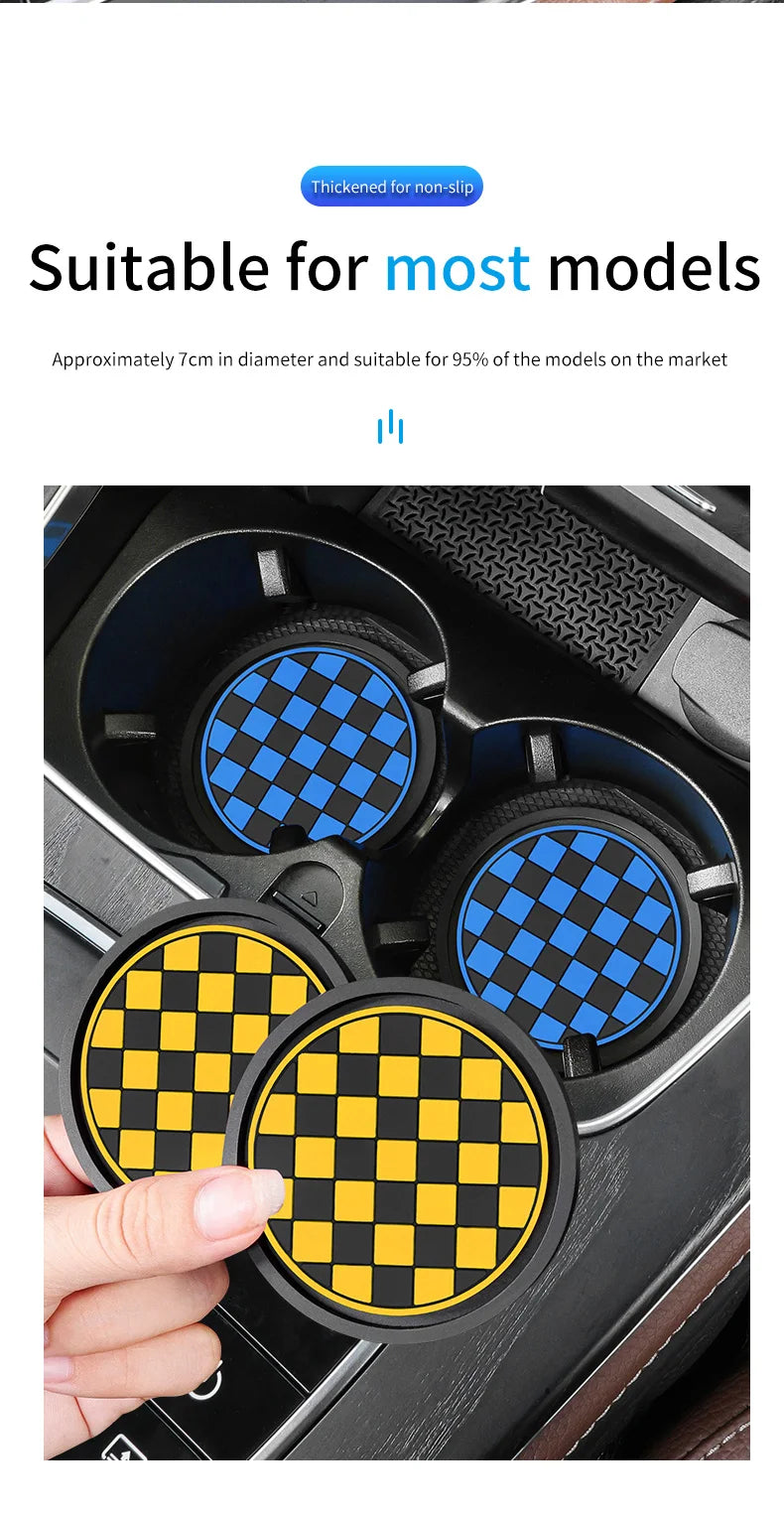 2pcs Car Cup Holder Anti-Slip Coasters — Premium PVC Universal Fit, Interior Accessories for Most Vehicles