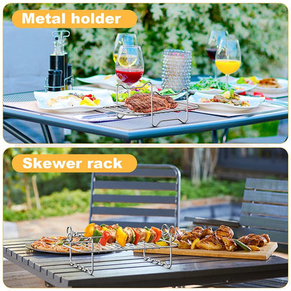 Rectangle Air Fryer Rack Set – Compatible with Ninja DZ201/DZ401, Double Basket Grill & Baking Racks