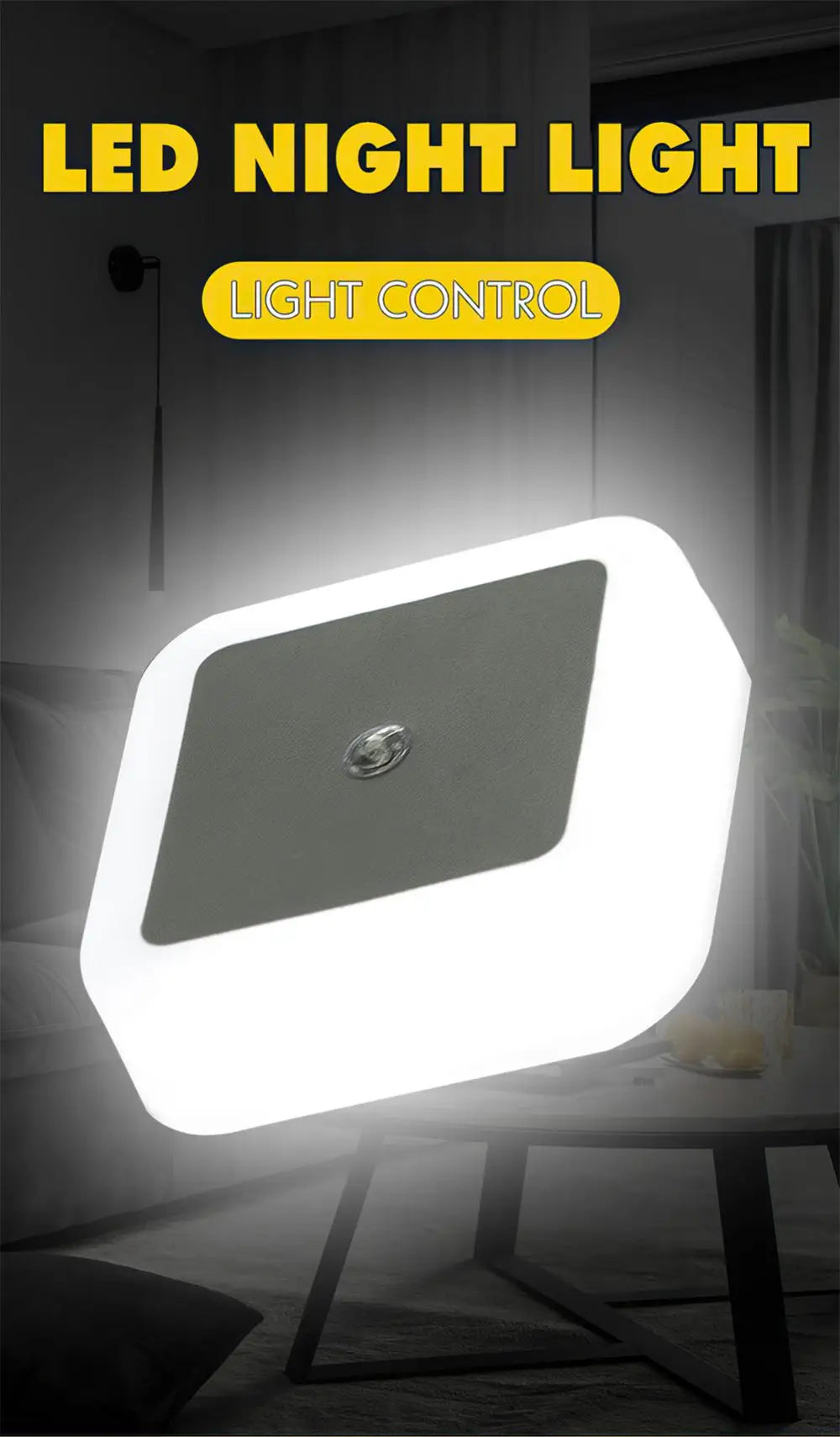 LED Night Light – Smart Motion Sensor Mini Wall Lamp, EU/UK/US Plug for Bedroom, Hallway, Corridors, Stairs, Bedside