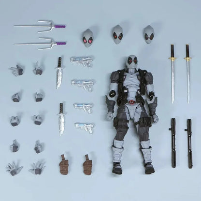 AMAZING YAMAGUCHI Deadpool & Wolverine 2.0 Action Figure – Grey Mutants Joint Movable KAIYODO Model Toy for Kids & Collectors
