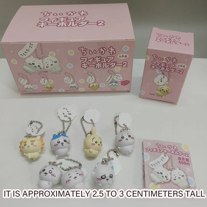 Chiikawa Random Figure Keychain Set – Cute Usagi, Hachiware, Momonga & Kurimanju Collectible Toy Gift for Kids