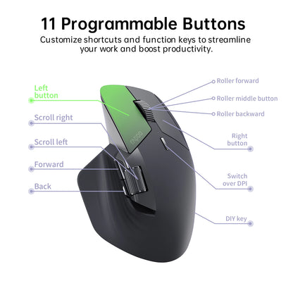 Rapoo MT760L/MT760M Multi-Mode Wireless Mouse – Ergonomic Rechargeable Bluetooth Mouse 4000DPI, Supports 4 Devices