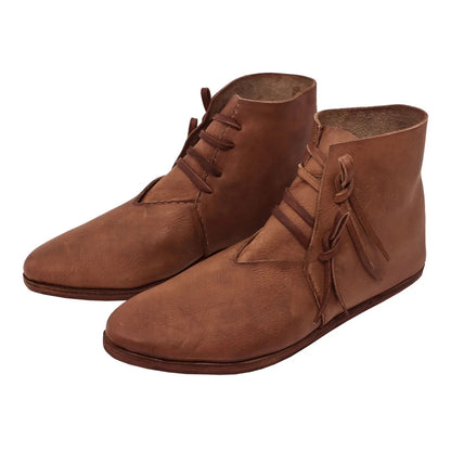 Men’s Renaissance Cosplay Boots - Retro Medieval Pirate Lace-Up Ankle Shoes
