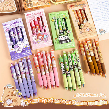 Cute Capybara Gel Pens – Erasable & Refillable Smudge-Free Ink Pens for School, Office, Stationery & Gifts