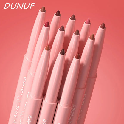 Matte Red Brown Lip Liner Pencil – Waterproof Slim Lip Contour Pen with Tapered Nib Long-Lasting Lip Stain