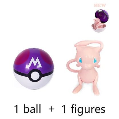 New Pokémon Action Figures – Pikachu, Charizard & Greninja Pocket Monster Poké Ball Deformation Toys for Kids Birthday Gifts