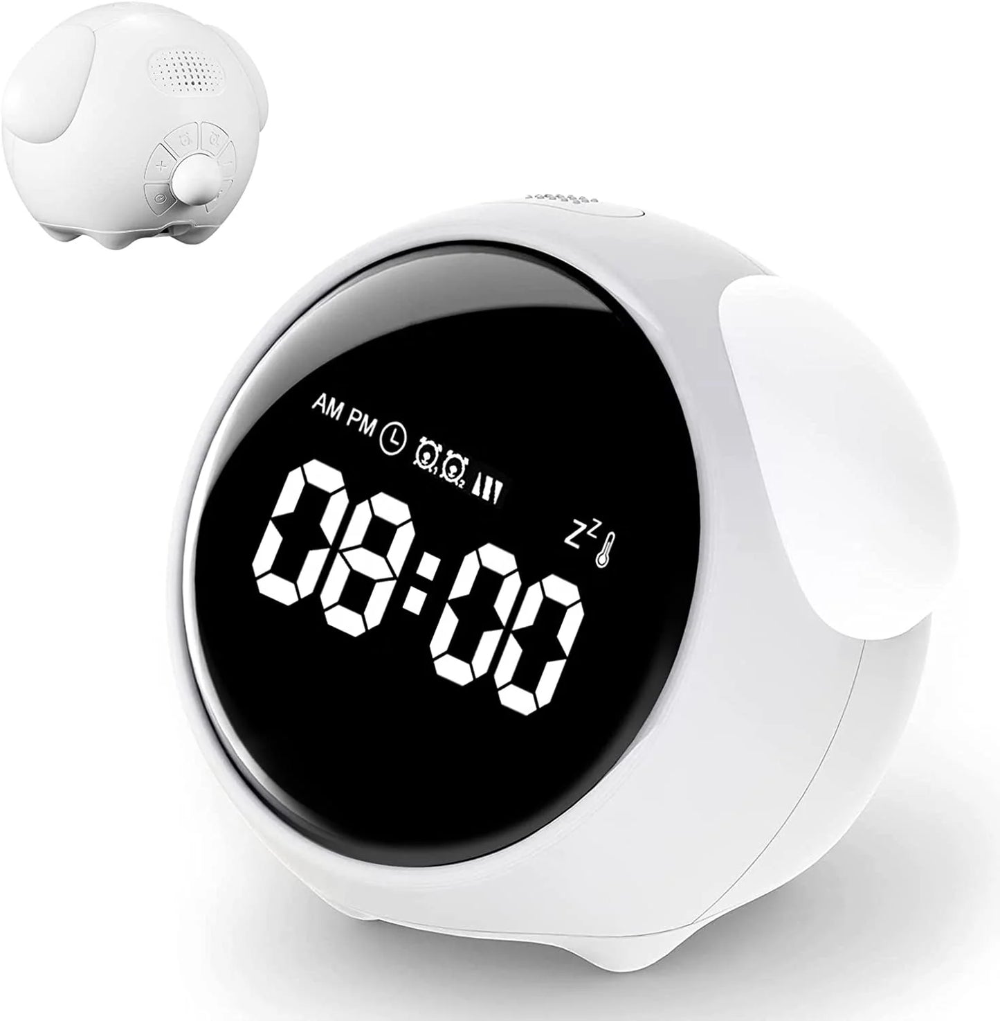 Digital Kids Alarm Clock with Light — Cute Cartoon Emotion Table Clock for Children