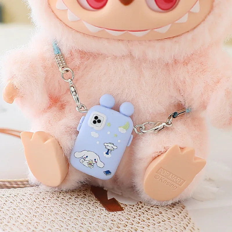 Cartoon Camera Phone Bag for Labubu Crybaby — 10-15cm Cotton EXO Plush Doll Accessories