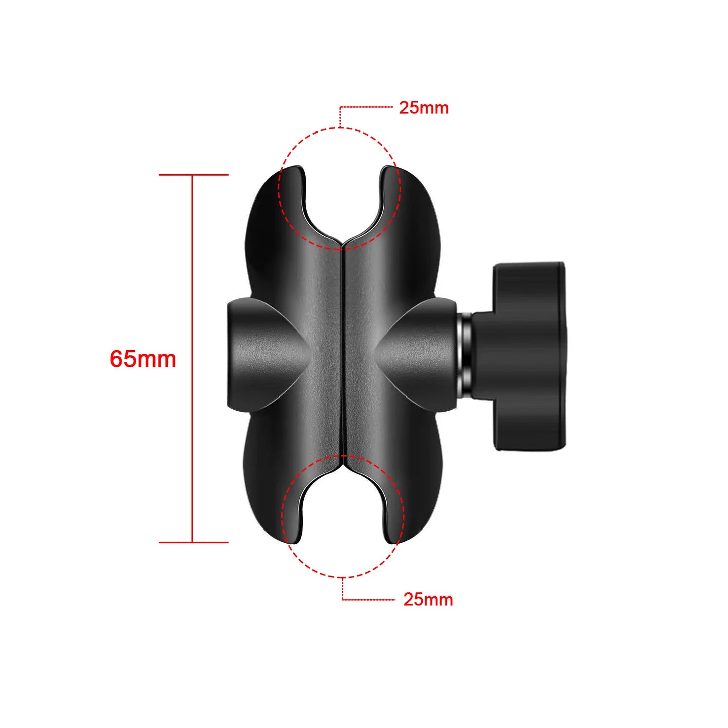 1" Ball Head Adapter Mount for Motorcycle Handlebar – Rearview Mirror Bracket for DJI, GoPro & Insta360 Cameras