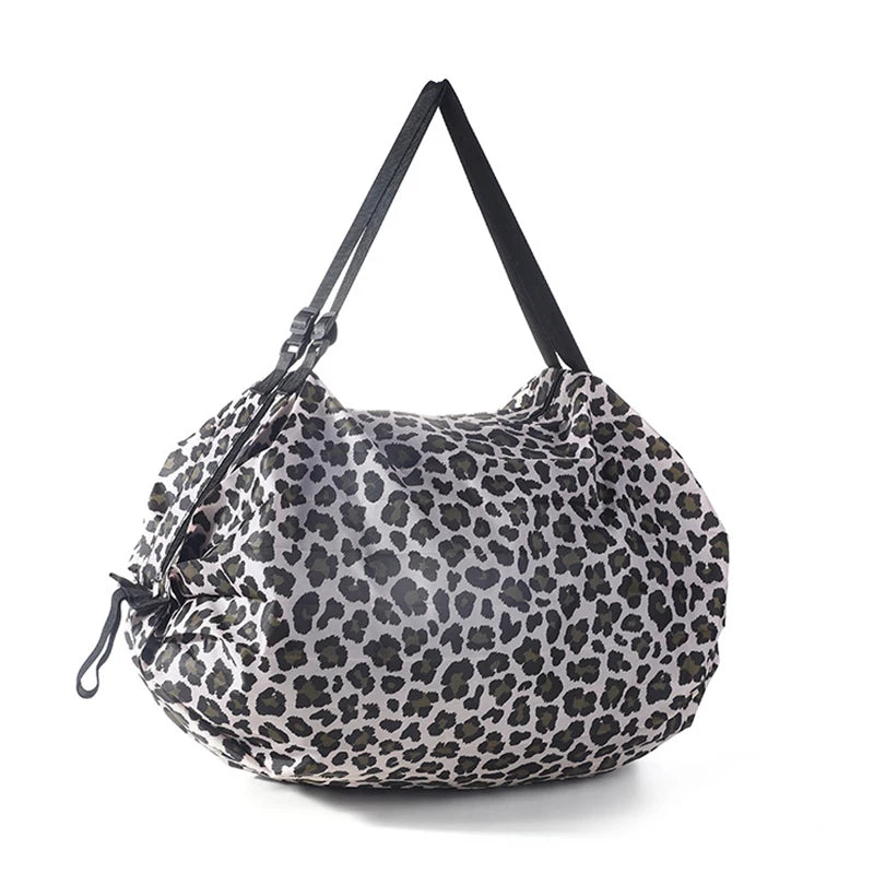 Foldable Shopping Bag for Women - Ultra Lightweight Nylon Crossbody Tote with Large Capacity for Travel and Beach Storage