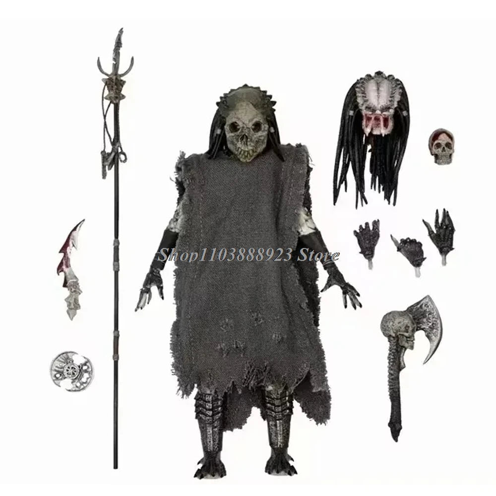 NECA Predator Ultimate Action Figure – Shaman, Elder, Armored & Jungle Hunter Snake Vision Alien Collectible Model Toy Gift