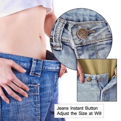 Metal Jeans Buttons Replacement Kit - 10Pcs 17mm Screw-on No-Sewing Buttons for Clothing Repair, Nailless Jean Buckles