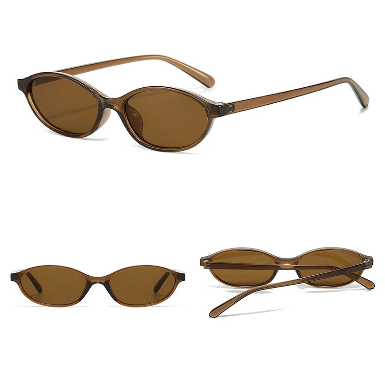 Sexy Small Oval Women's Sunglasses 2024 – New Fashion Black & Brown Summer Shades, Trendy Unique Eyewear for Men & Women