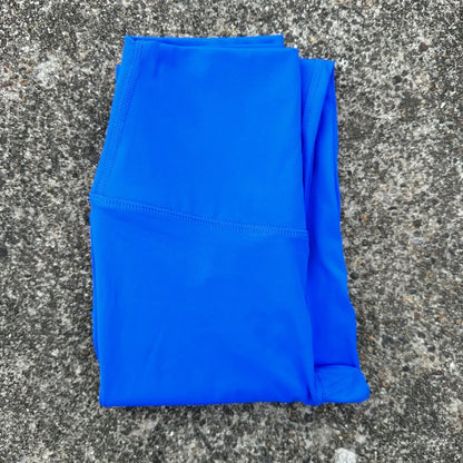 High Waist Women's Yoga Leggings - Solid Color Cropped Gym & Training Pants with Back Pocket
