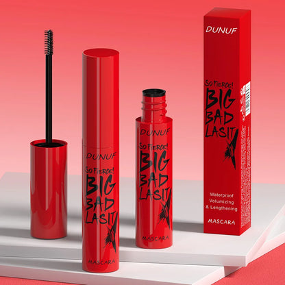 DUNUF Long Lasting Waterproof Mascara - Curling, Thickening & Smudge-Proof Eyelash Makeup for Beginners