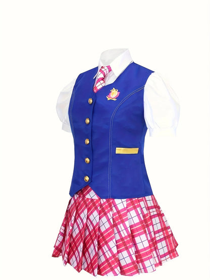 Princess Academy Cosplay Costume Set - Vest, Shirt & Skirt Three-Piece Halloween Uniform Outfit