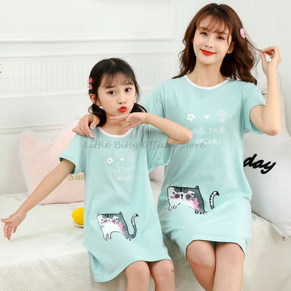 Mom & Daughter Summer Nightgowns - Matching Family Pajamas & Girls Sleepwear Dresses