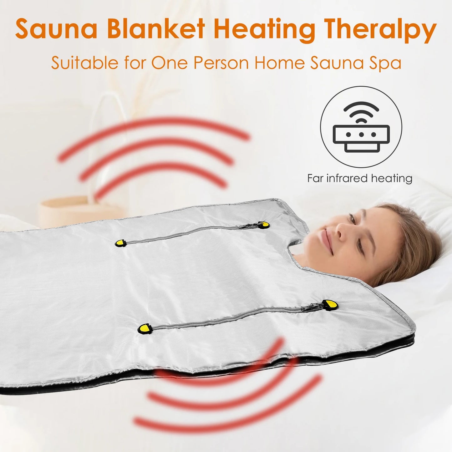 Professional Infrared Sauna Blanket – Slimming Heating Blanket with Zipper Design for Weight Loss & Detox, 180x80cm Home Spa