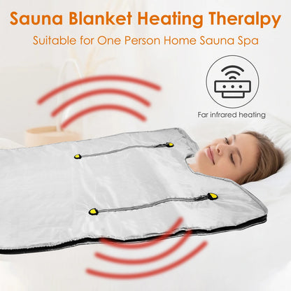 Professional Infrared Sauna Blanket – Slimming Heating Blanket with Zipper Design for Weight Loss & Detox, 180x80cm Home Spa