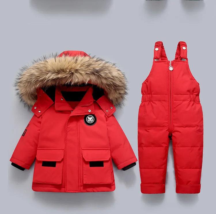 Children’s Winter Clothing Set – Baby Down Jacket Parka & Thick Snowsuit for Boys and Girls