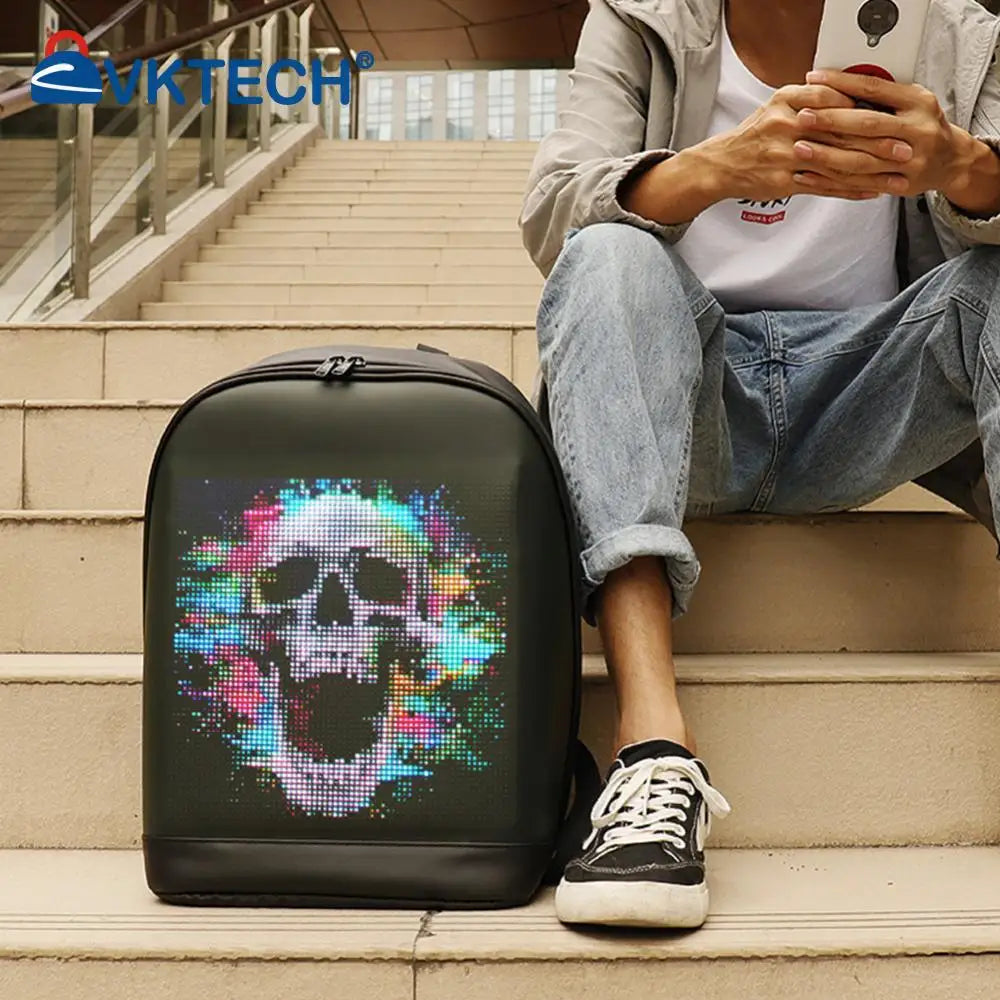 LED Display Advertising Backpack Laptop Bag – Smart Business Travel Billboard Screen Backpack for Promotion & Outdoor Use