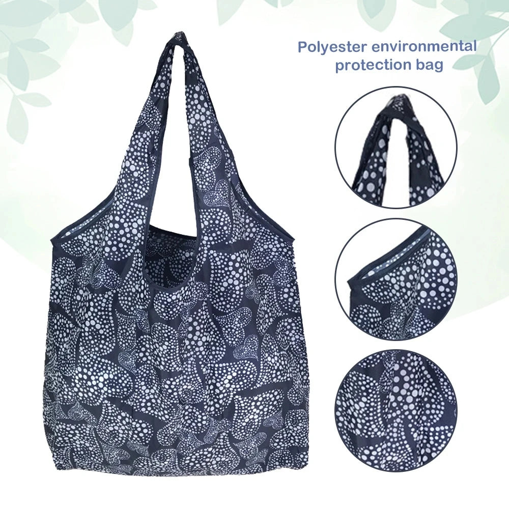Large Foldable Reusable Shopping Tote Bag – Eco-Friendly Grocery & Beach Storage Shoulder Bag, Multi-Purpose Carry Pouch