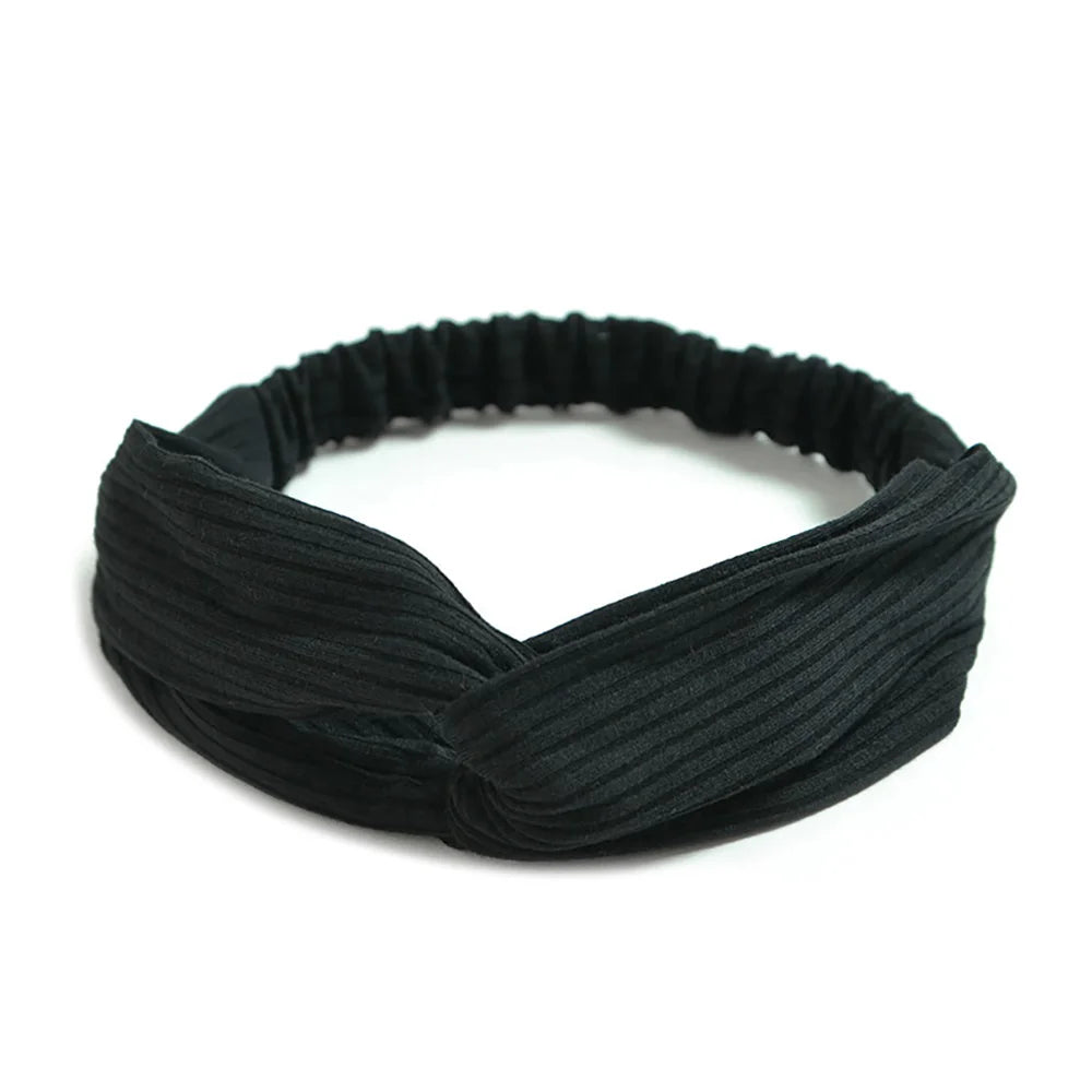 Women Cross Top Knot Headband – Elastic Soft Solid Color Hair Bands, Twisted Knotted Headwrap, Hair Accessories for Girls