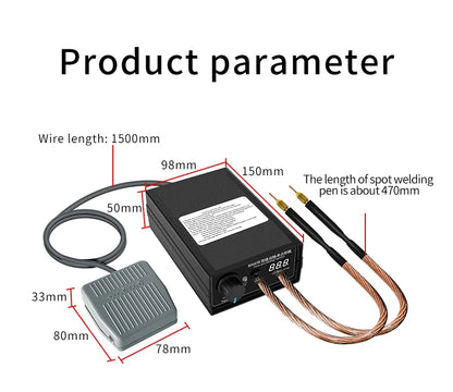 8000W Mini Spot Welder Kit – DIY 18650 Battery Pack Welding Machine with Pen for 0.15mm Nickel Strip