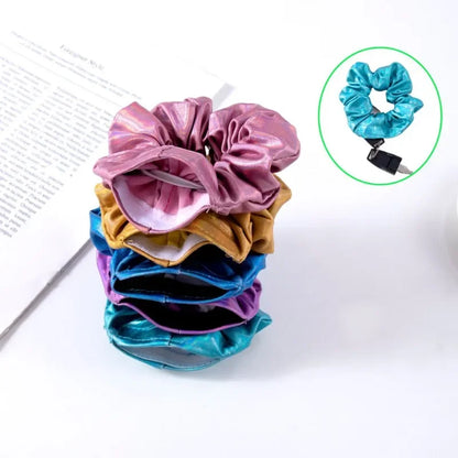 Hair Scrunchie with Hidden Storage Compartment - Secret Hair Tie Stash Pocket, Travel Diversion Safe Container