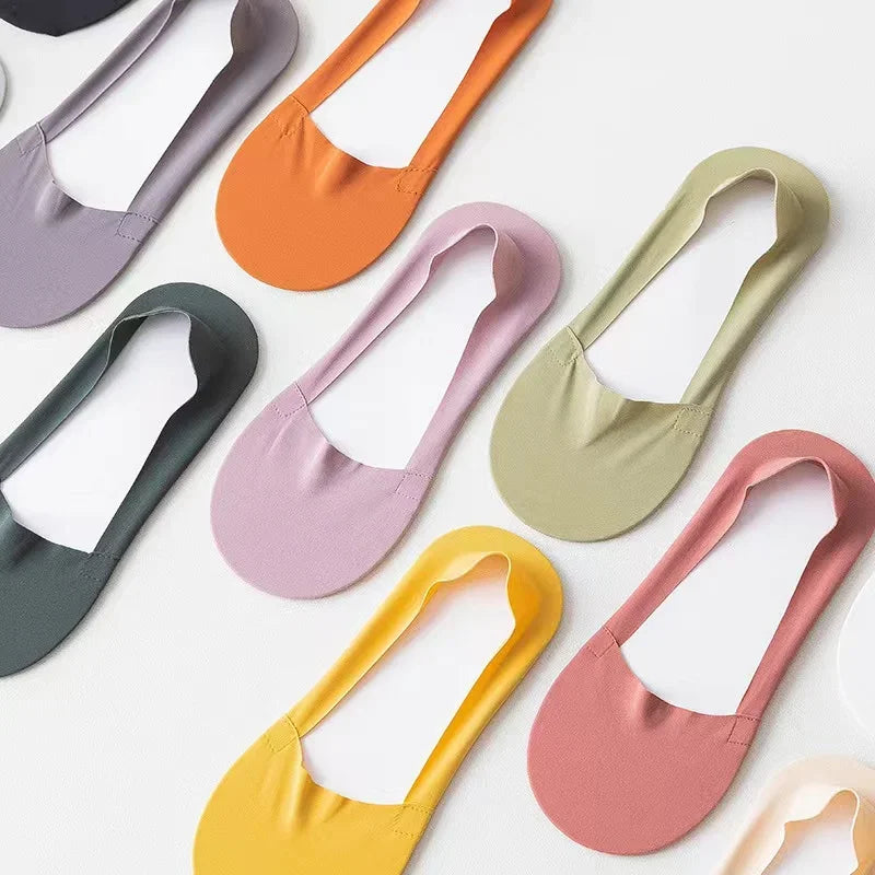 3 Pairs Women's Invisible Low-Cut Socks – Breathable Non-Slip Cotton No-Show Summer Socks