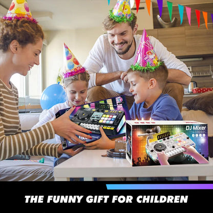 Kids DJ Mixer Controller Toy – Multifunctional Electronic Music Learning Game Birthday Gift