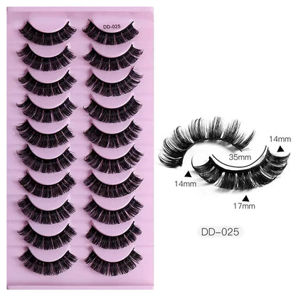 2/10 Pairs 3D Mink Strip False Eyelashes – Dramatic Fake Lash Extensions for Makeup