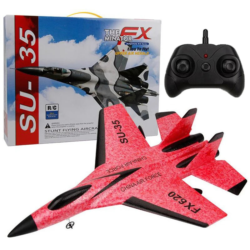RC SU-35 Foam Fighter Jet – 2.4G Remote Control Glider Airplane Toy for Kids & Boys